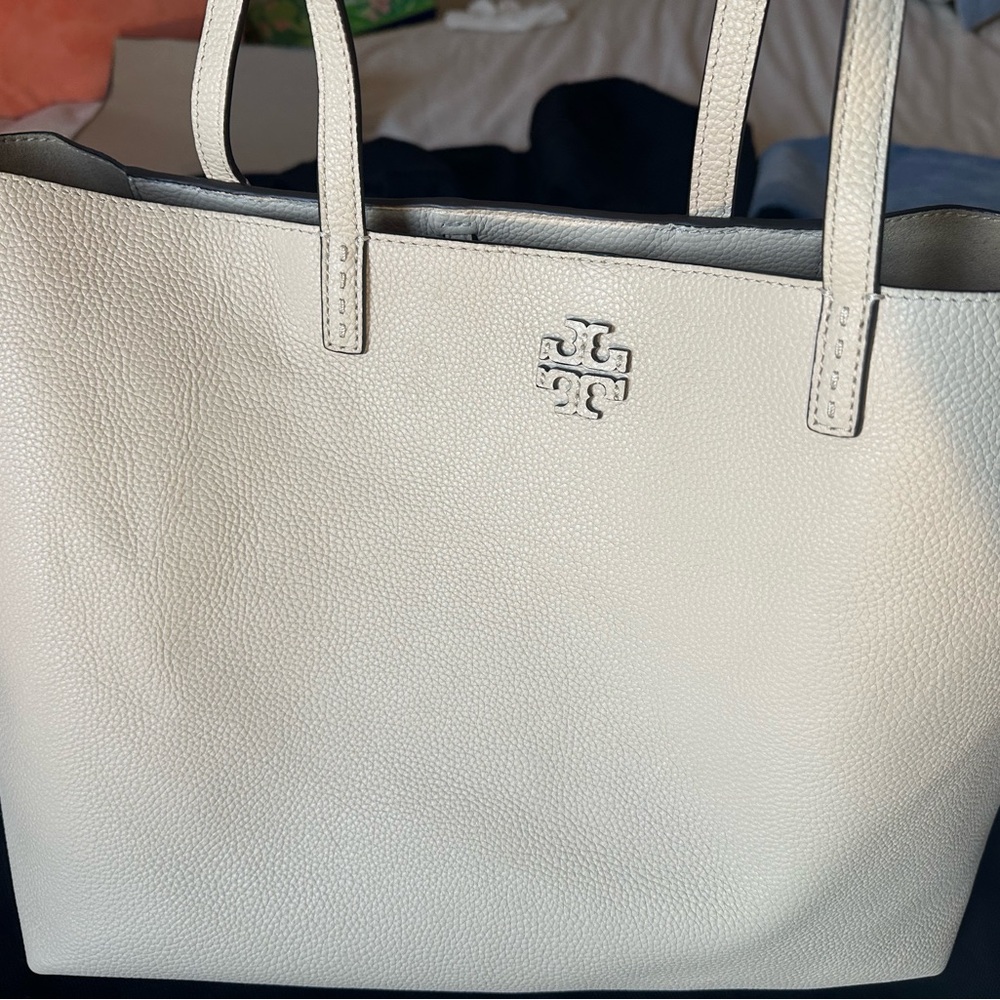 Tory Burch Cream Leather Tote